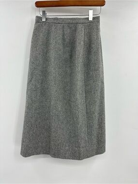 Vintage Barry Bricken Elegant Mid-Length Gray Wool Blend Skirt